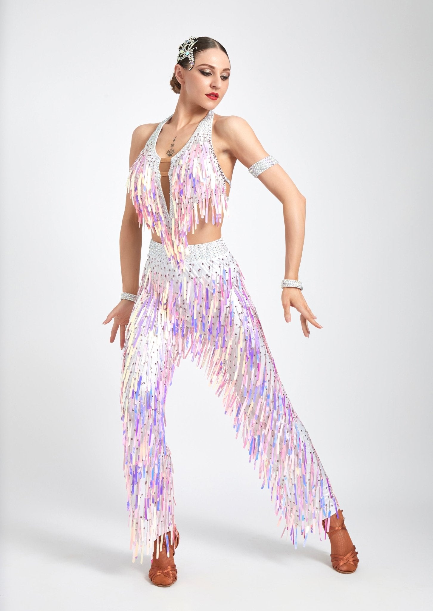 Acrylic Glitter Jumpsuit Latin Dress Latin/Rhythm 