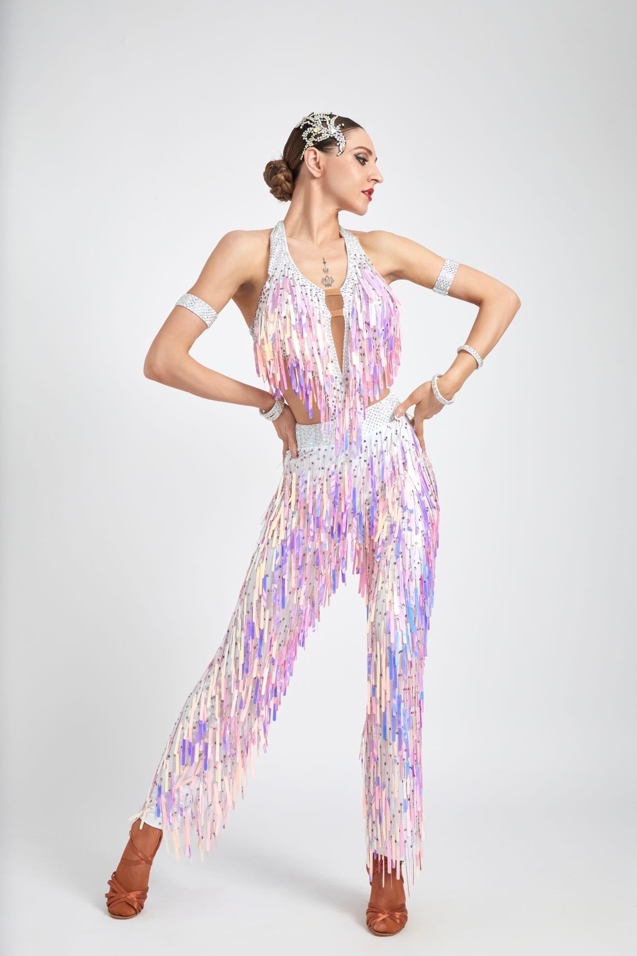 Acrylic Glitter Jumpsuit Latin Dress Latin/Rhythm 
