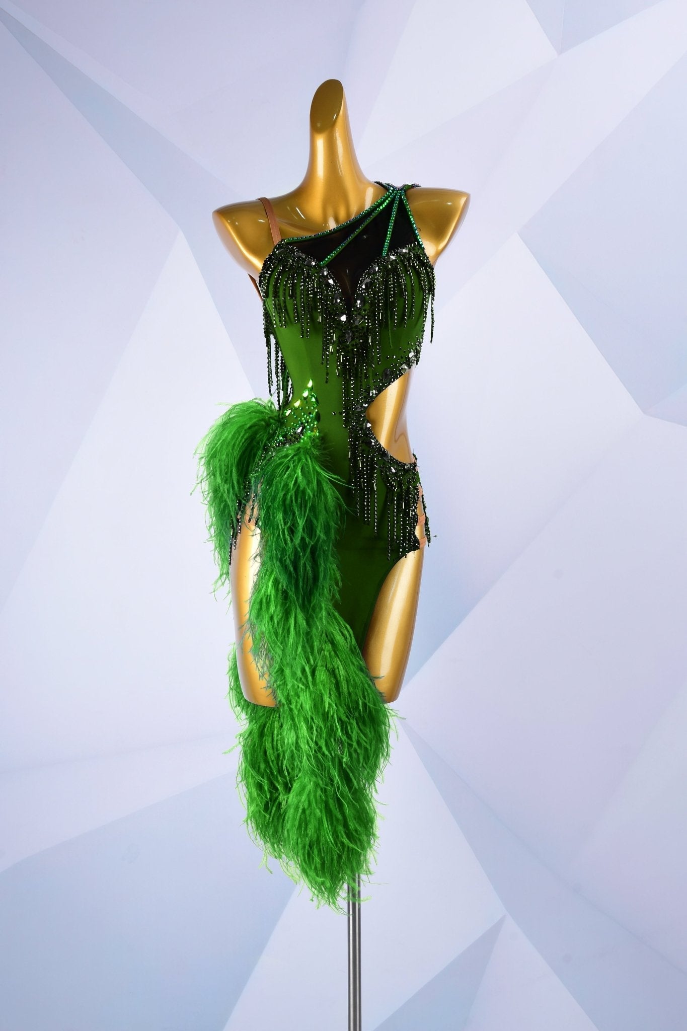 Beaded & Ostrich Feather Latin Dress Latin/Rhythm 