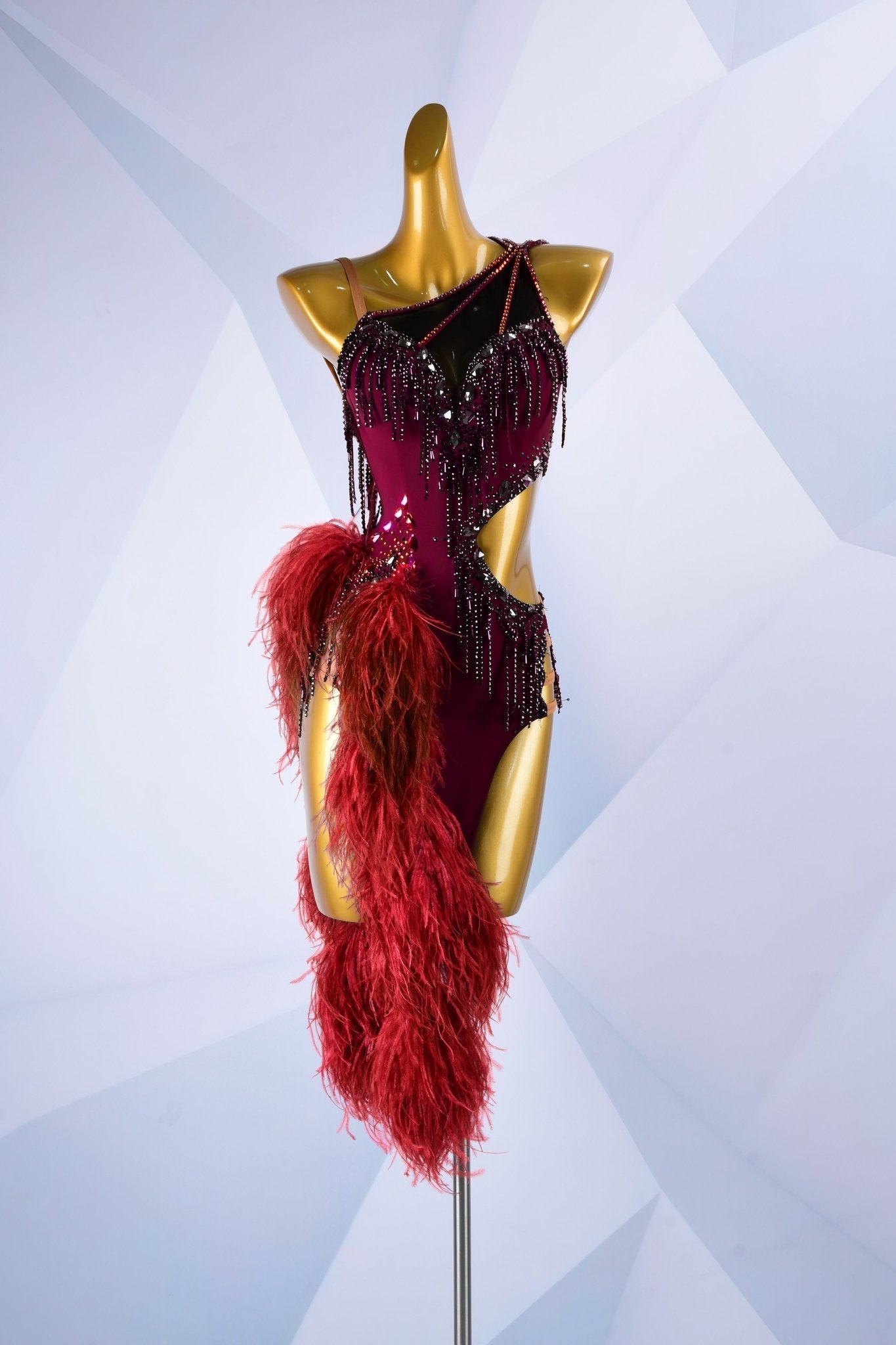Beaded & Ostrich Feather Latin Dress Latin/Rhythm 