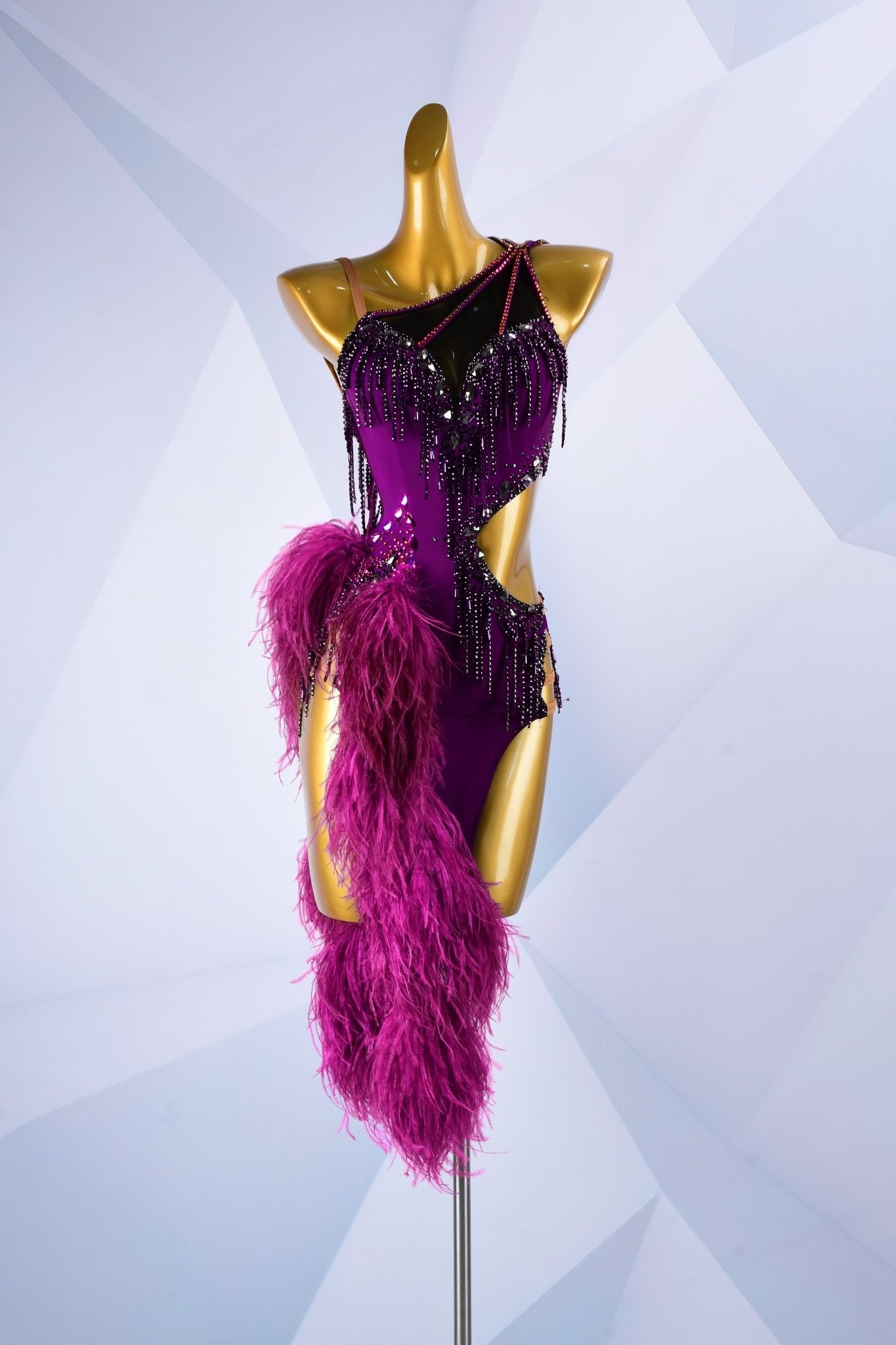 Beaded & Ostrich Feather Latin Dress Latin/Rhythm 