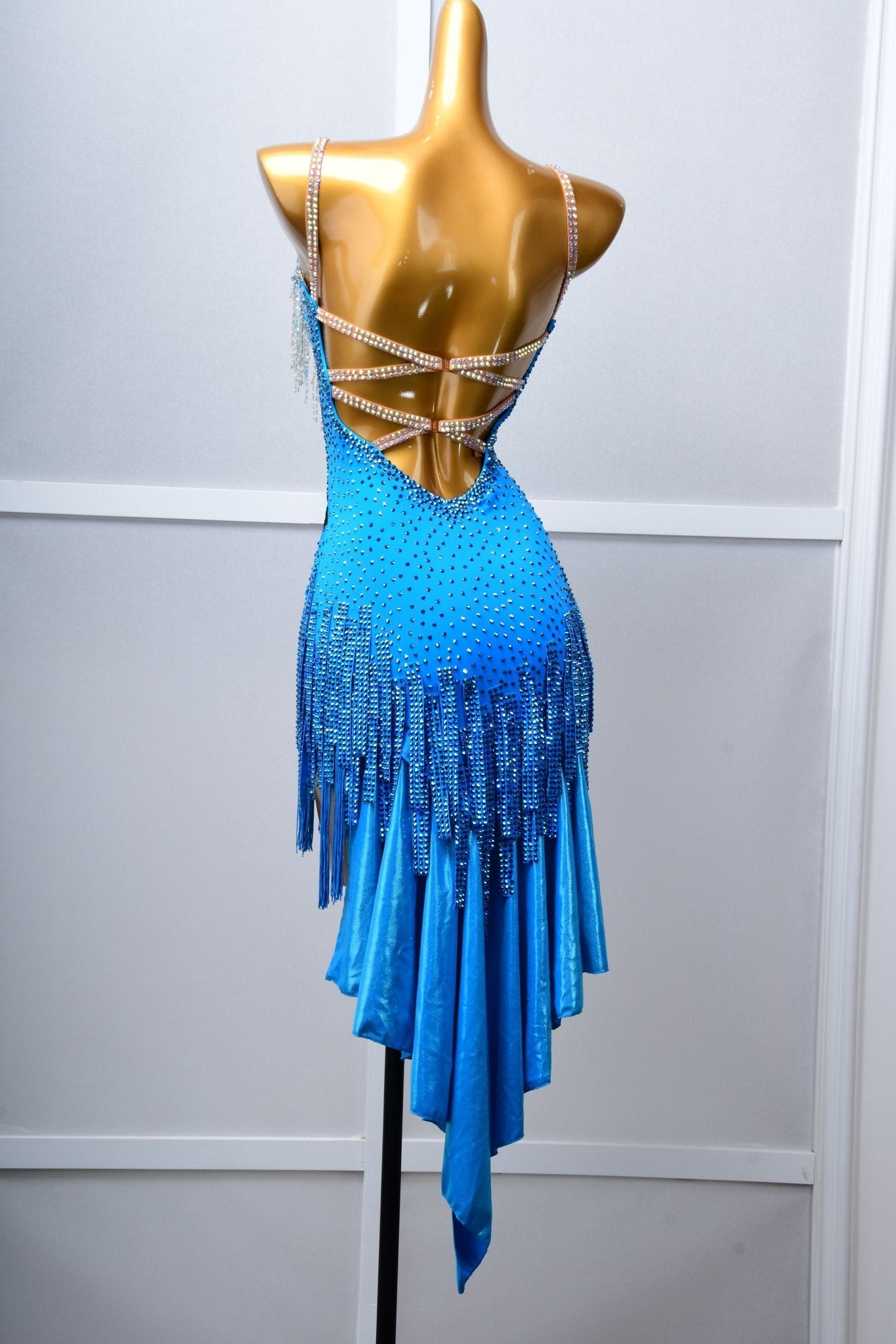 Chrisanne Lustre Lycra Crystalline Beaded Latin Dress Latin/Rhythm 