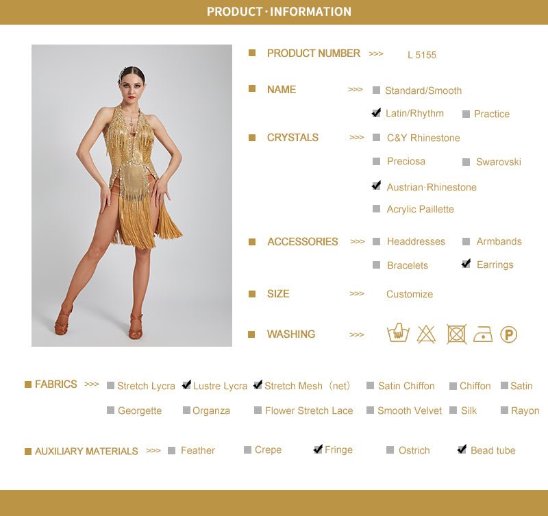 Chrisanne Shine Lycra Fringe Crystalline Latin Dress Latin/Rhythm 