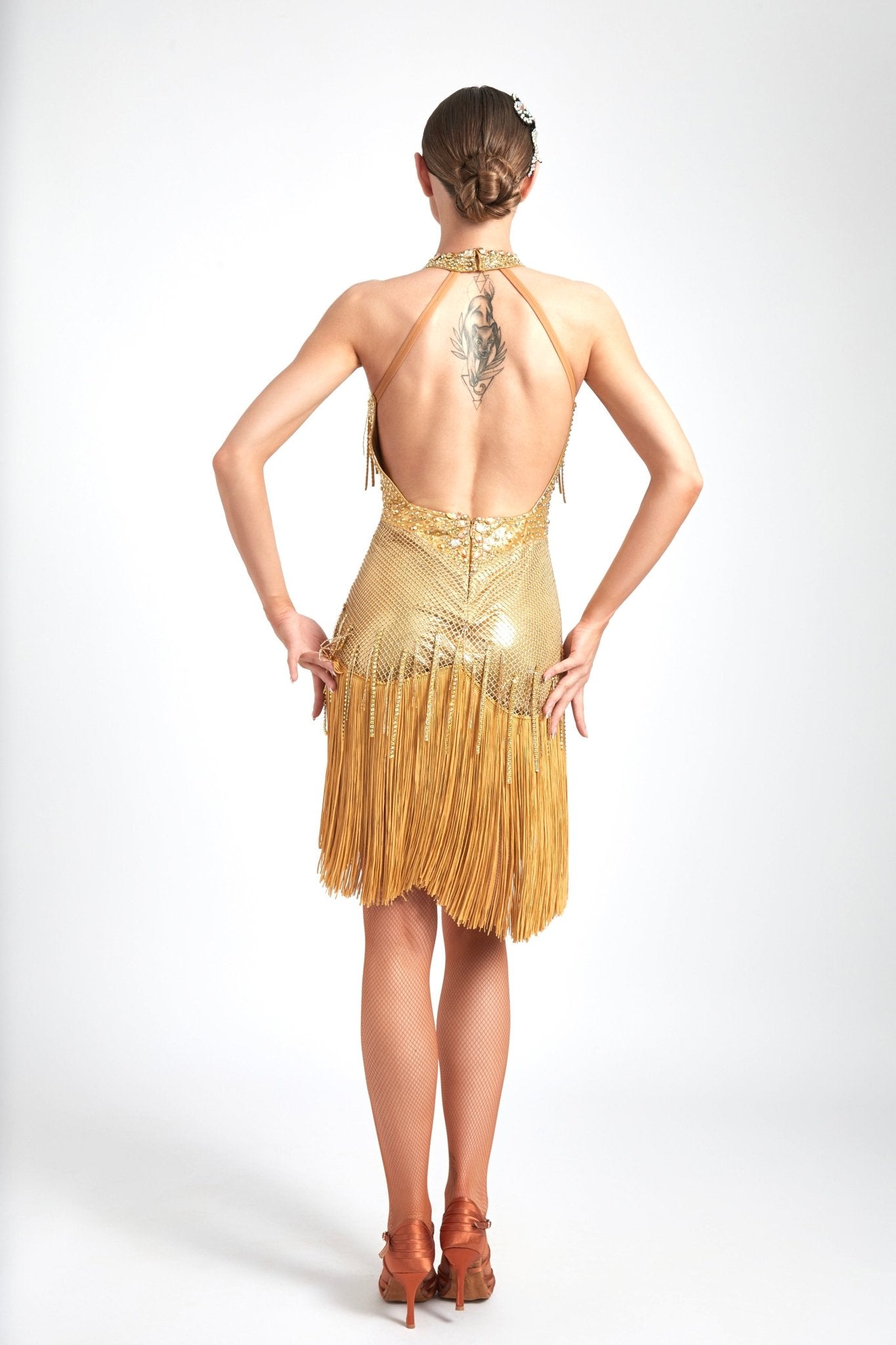 Chrisanne Shine Lycra Fringe Crystalline Latin Dress Latin/Rhythm 