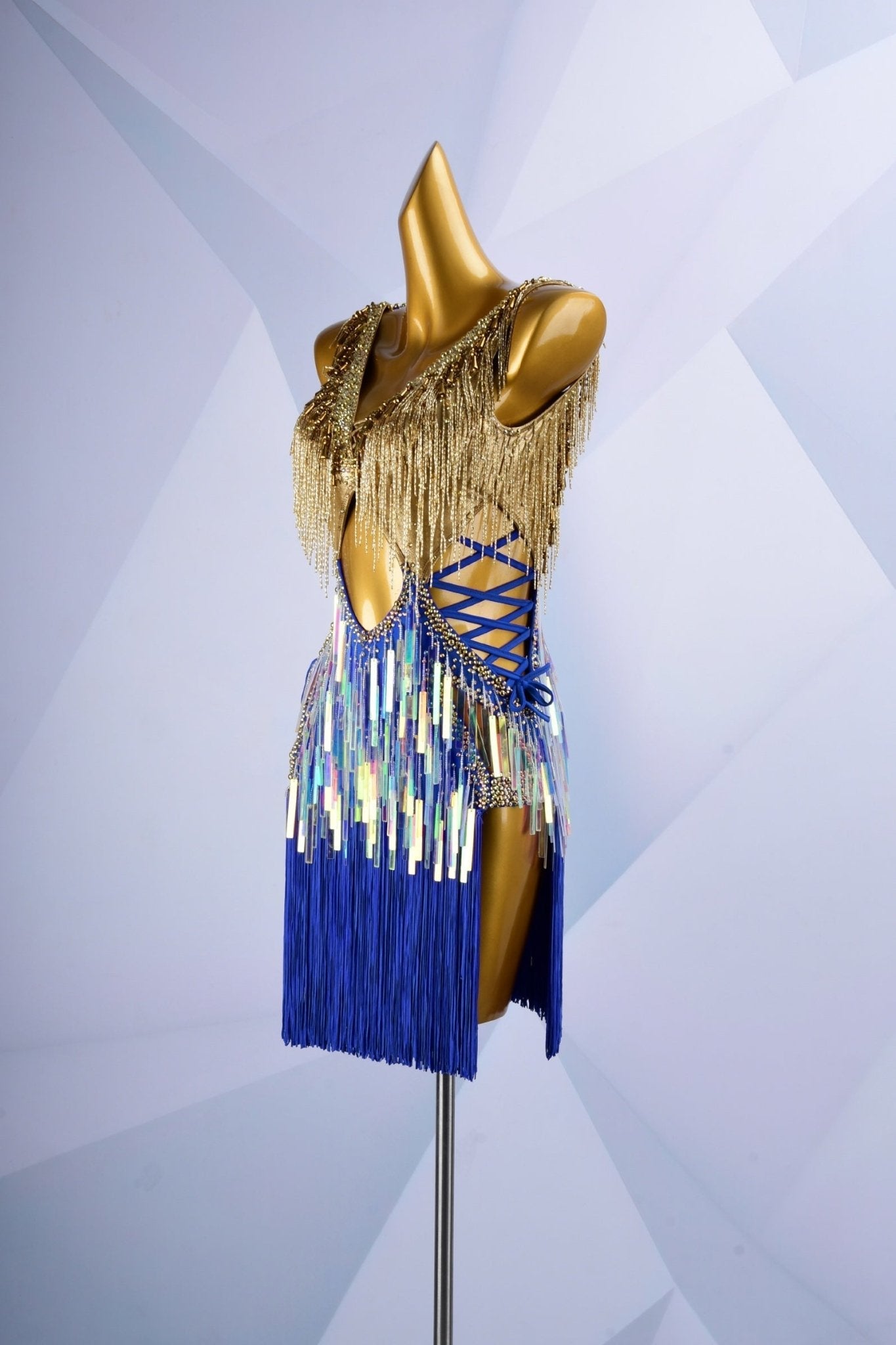 Colorful Beaded Paillette and Fringe Latin Dress Latin/Rhythm 