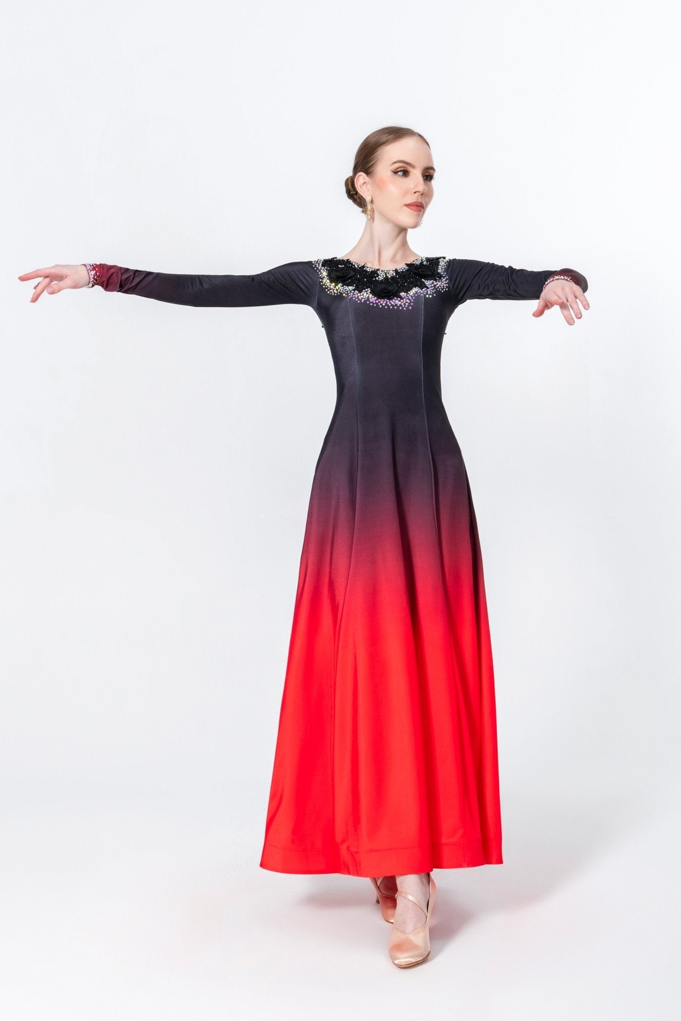 Contrast Color Crystallized Smooth Dress Standard/Smooth 