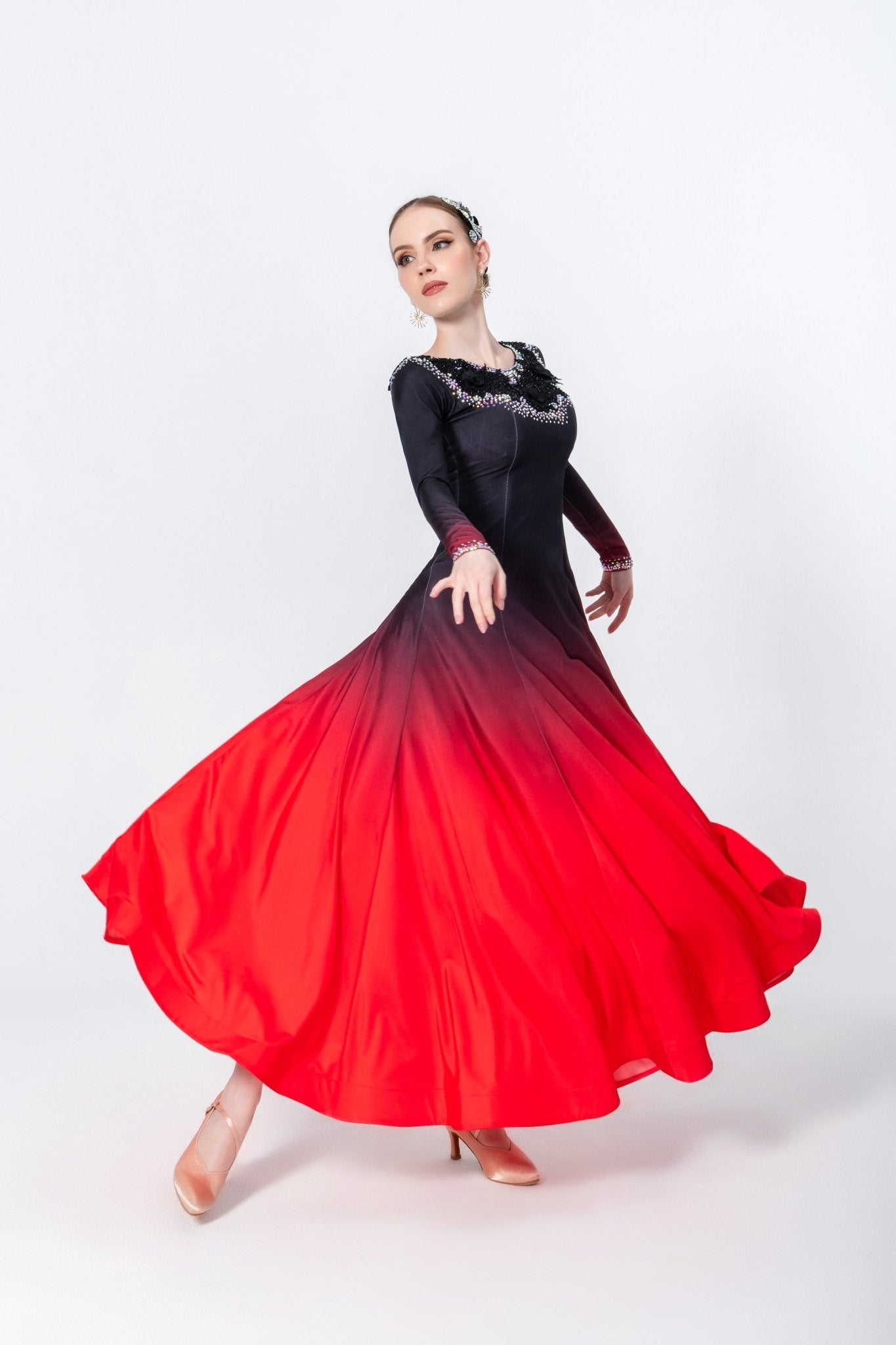 Contrast Color Crystallized Smooth Dress Standard/Smooth 