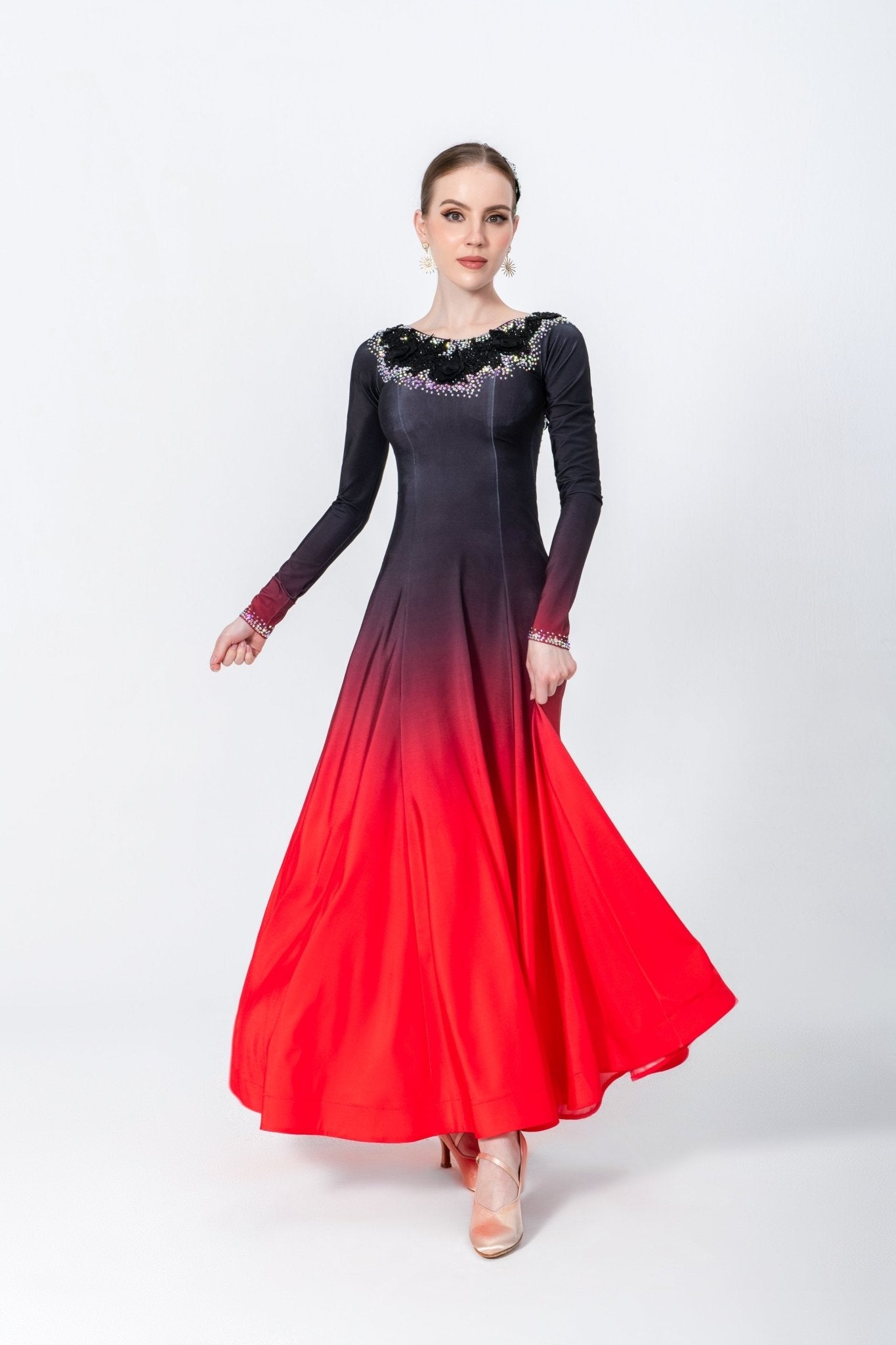 Contrast Color Crystallized Smooth Dress Standard/Smooth 