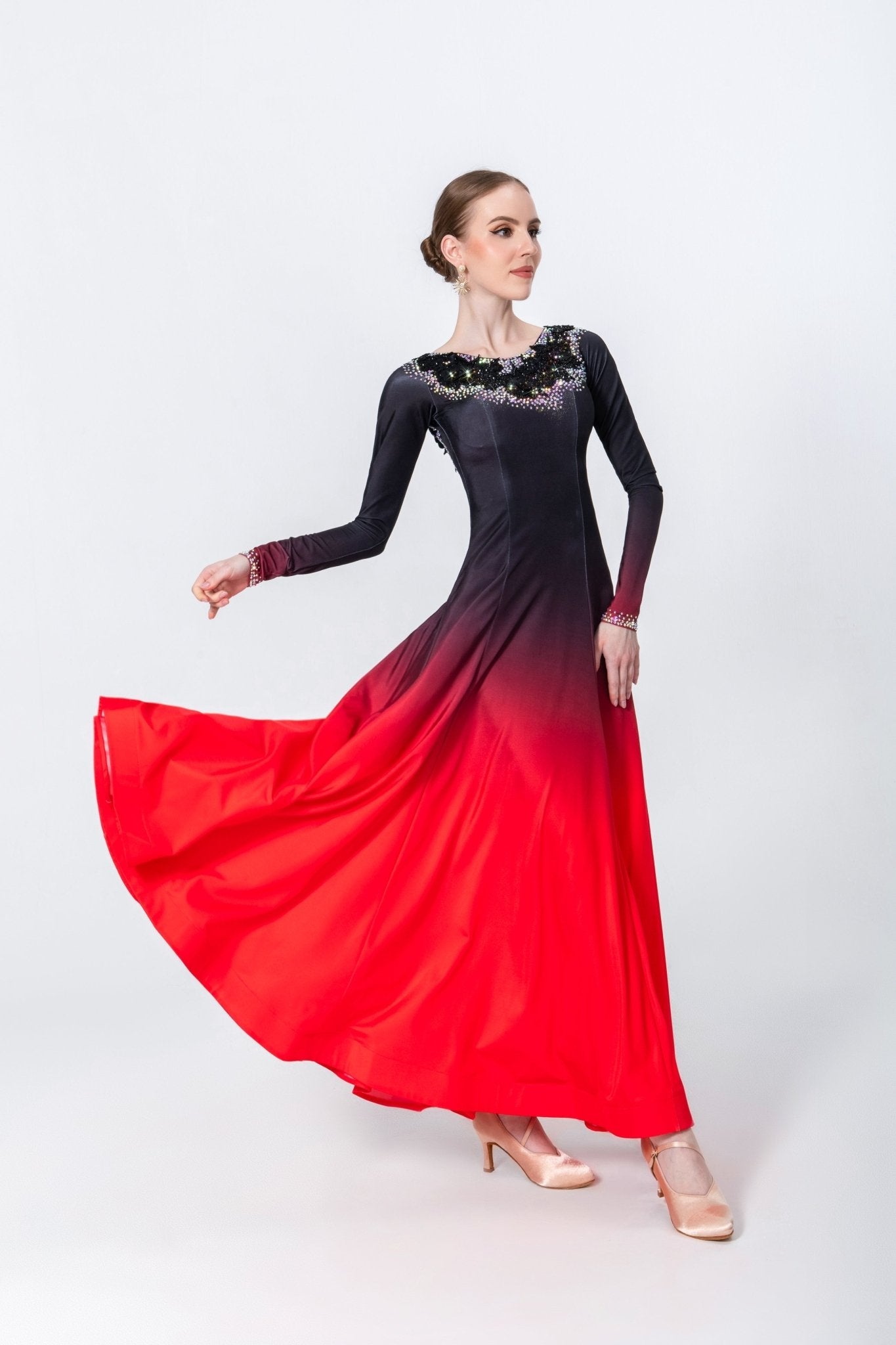 Contrast Color Crystallized Smooth Dress Standard/Smooth 