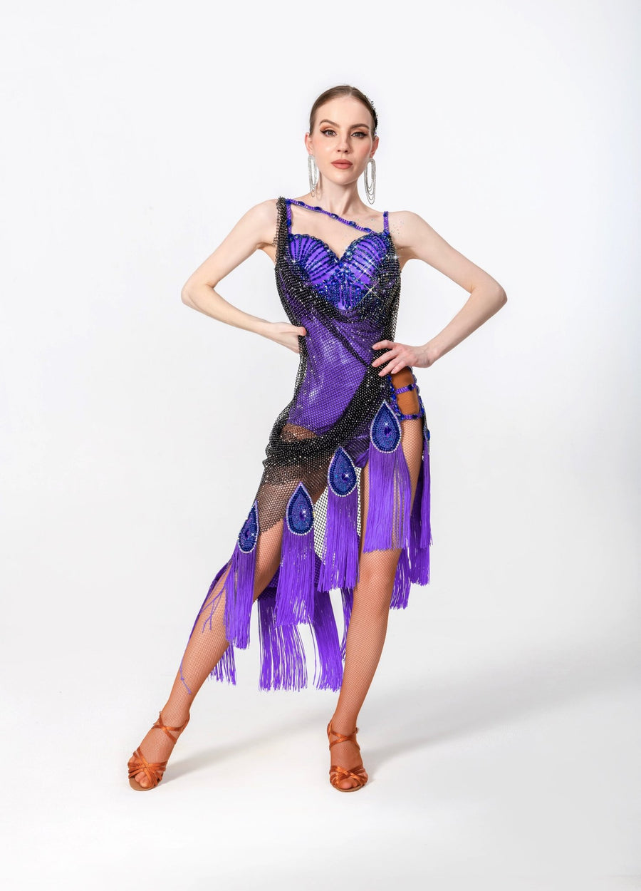 ladies latin dresses Women black royal blue wine Latin dance dresses Professional competition show latin dance costume female adult tassel latin dance dress