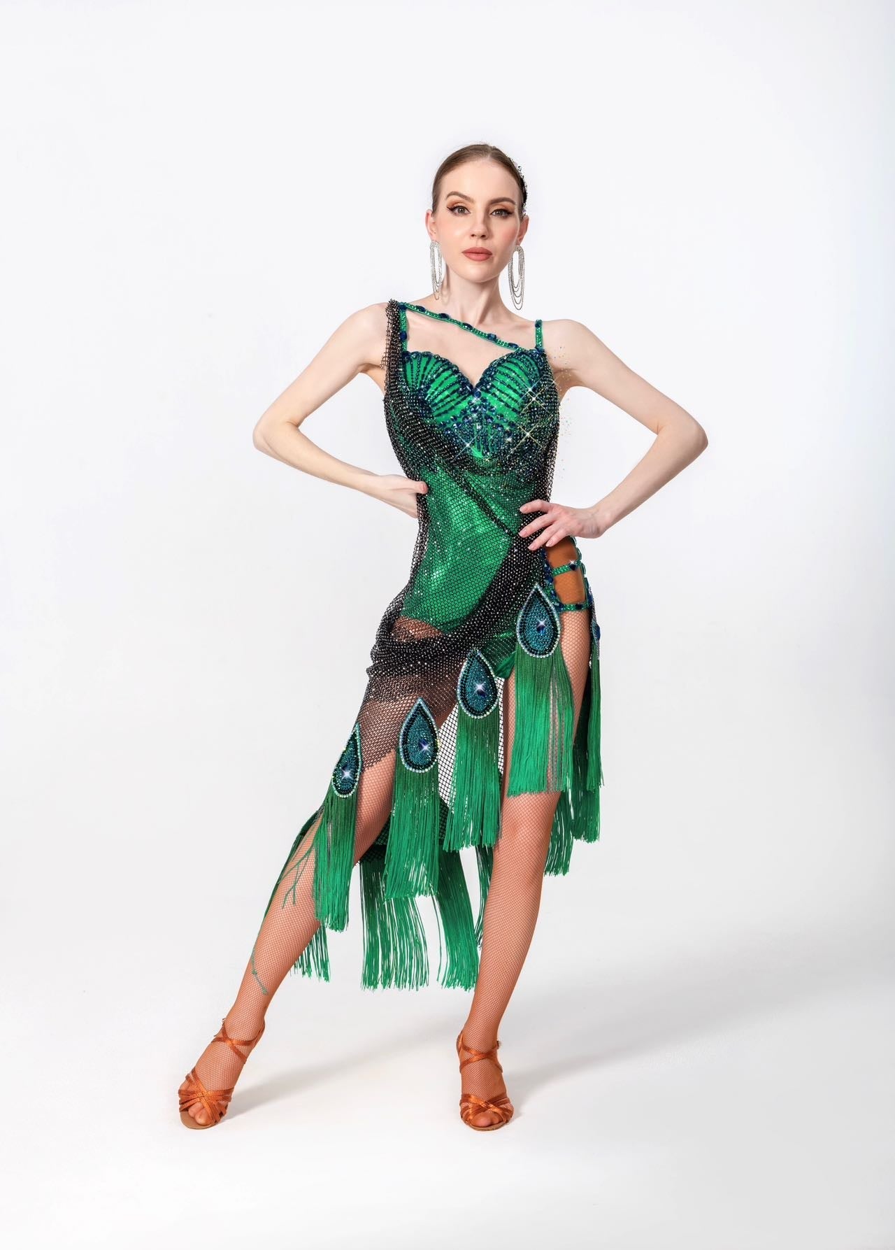 Crystal Peacock Latin Dress Latin/Rhythm 