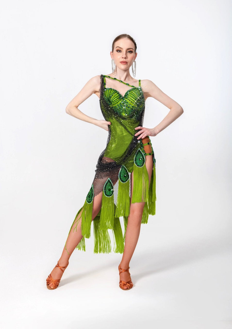 Crystal Peacock Latin Dress Latin/Rhythm #L5597 Custom / #L5597-06