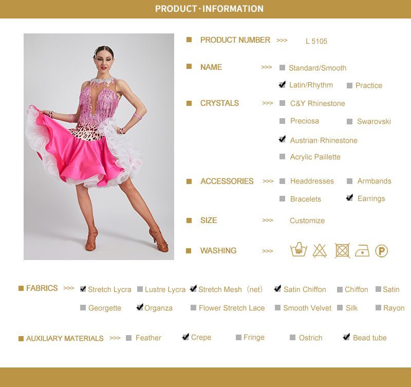 Crystalline Beaded Crepe Latin Dress Latin/Rhythm 