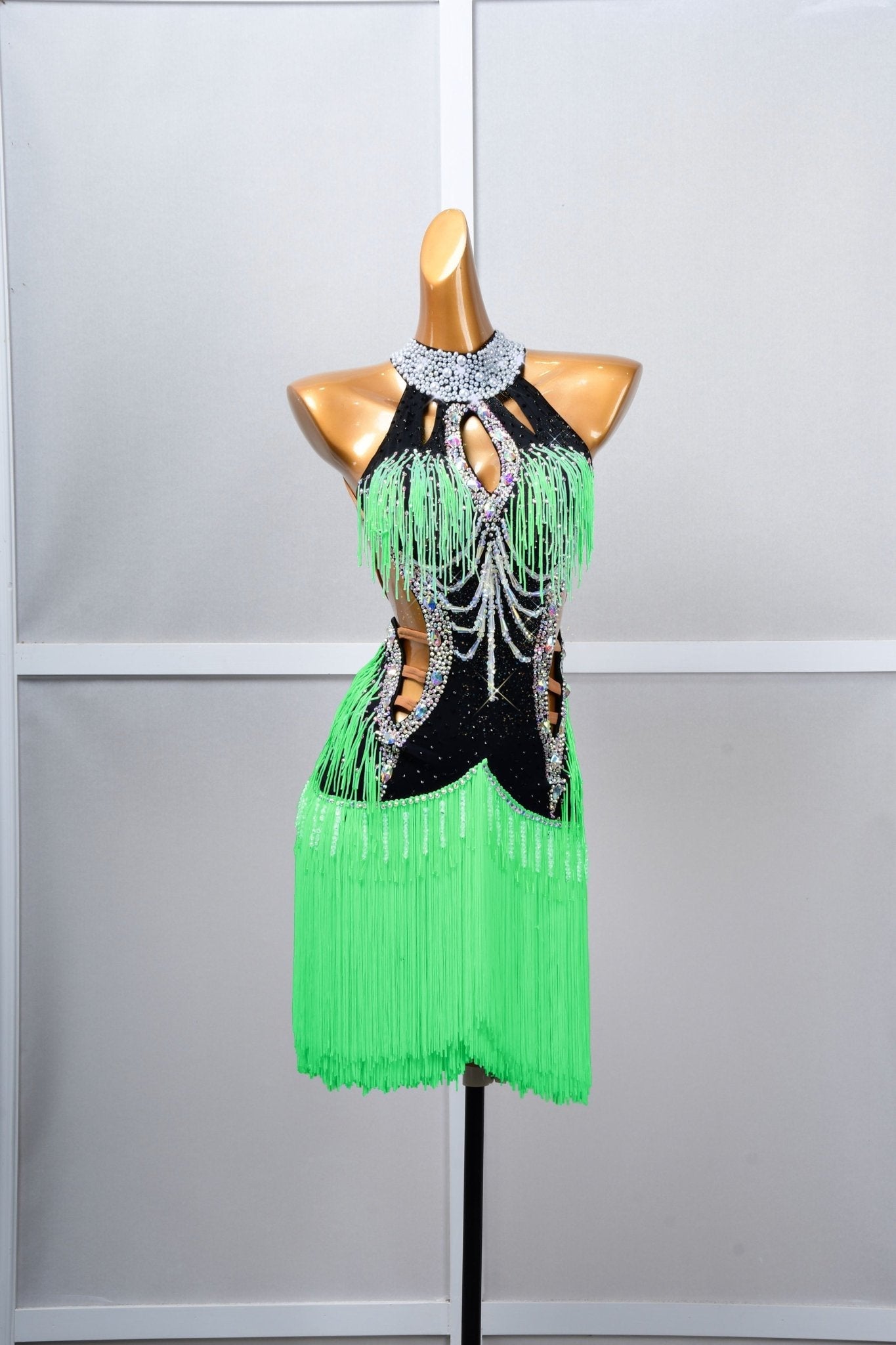 Crystalline Beaded Fringe Latin Dress Latin/Rhythm 