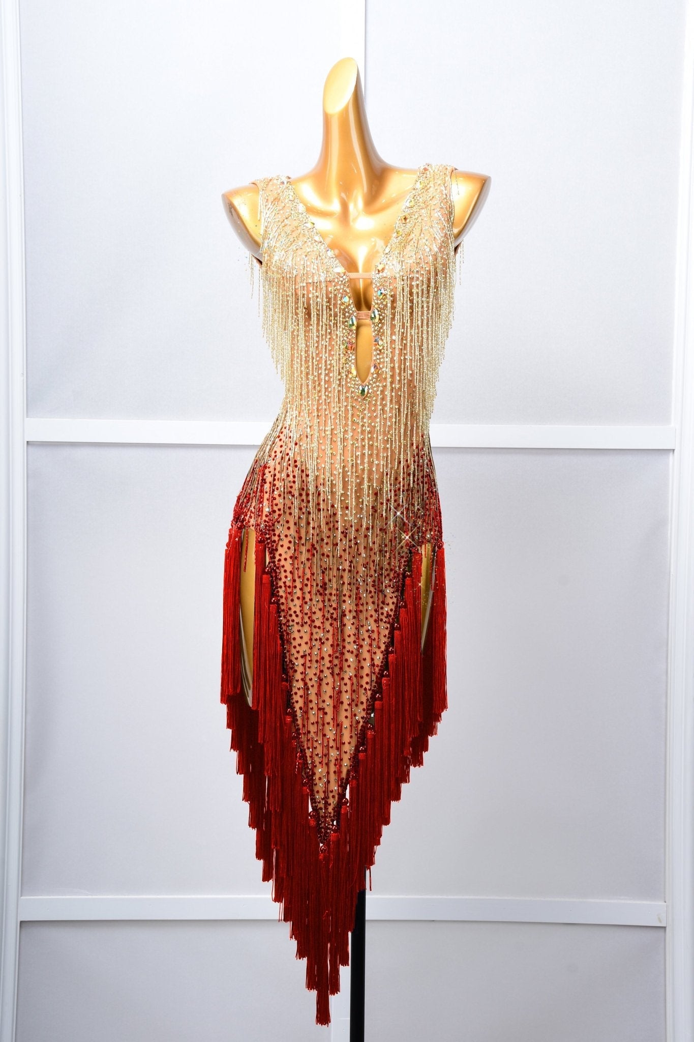 Crystalline Beaded Fringe Latin Dress Latin/Rhythm 