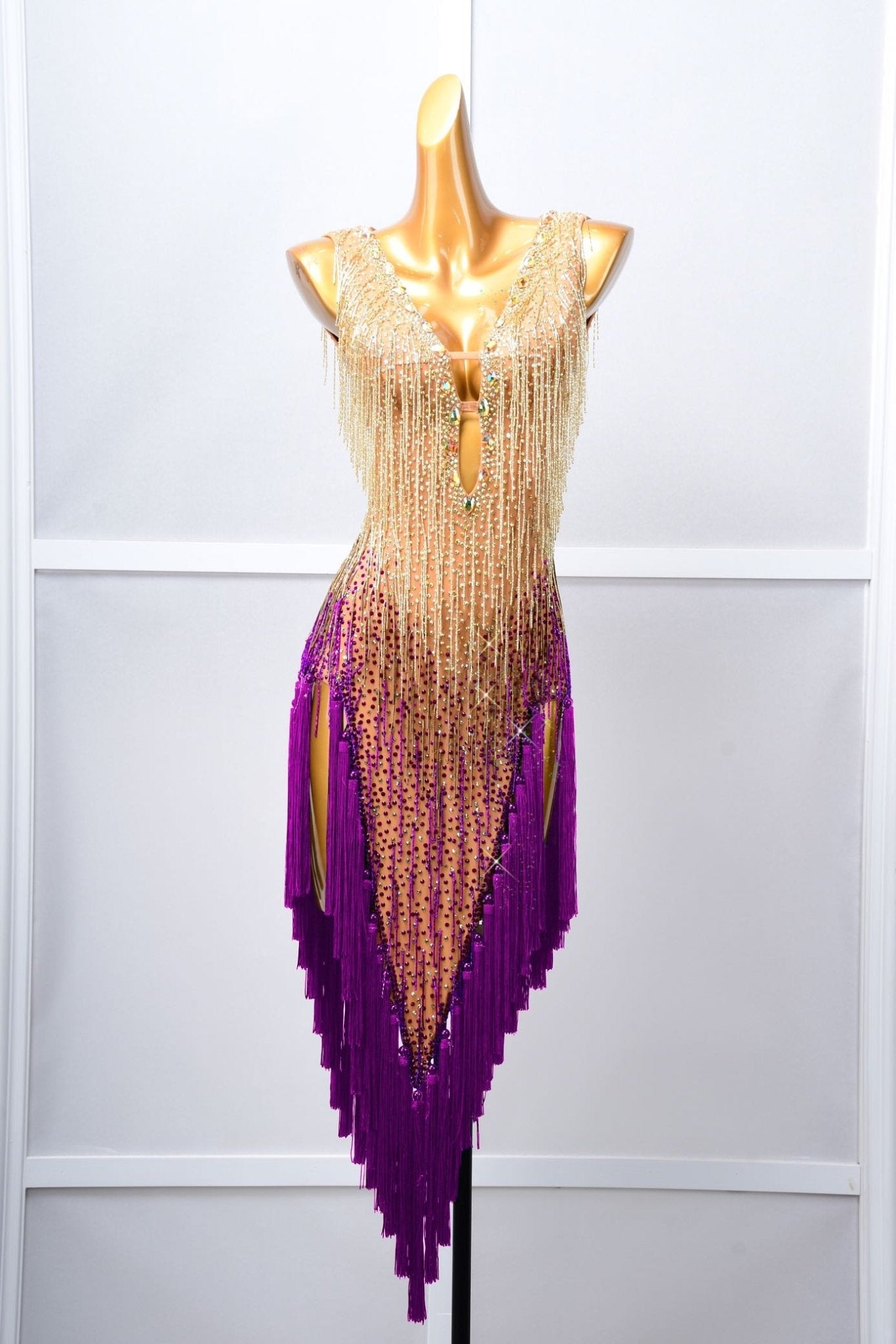 Crystalline Beaded Fringe Latin Dress Latin/Rhythm 