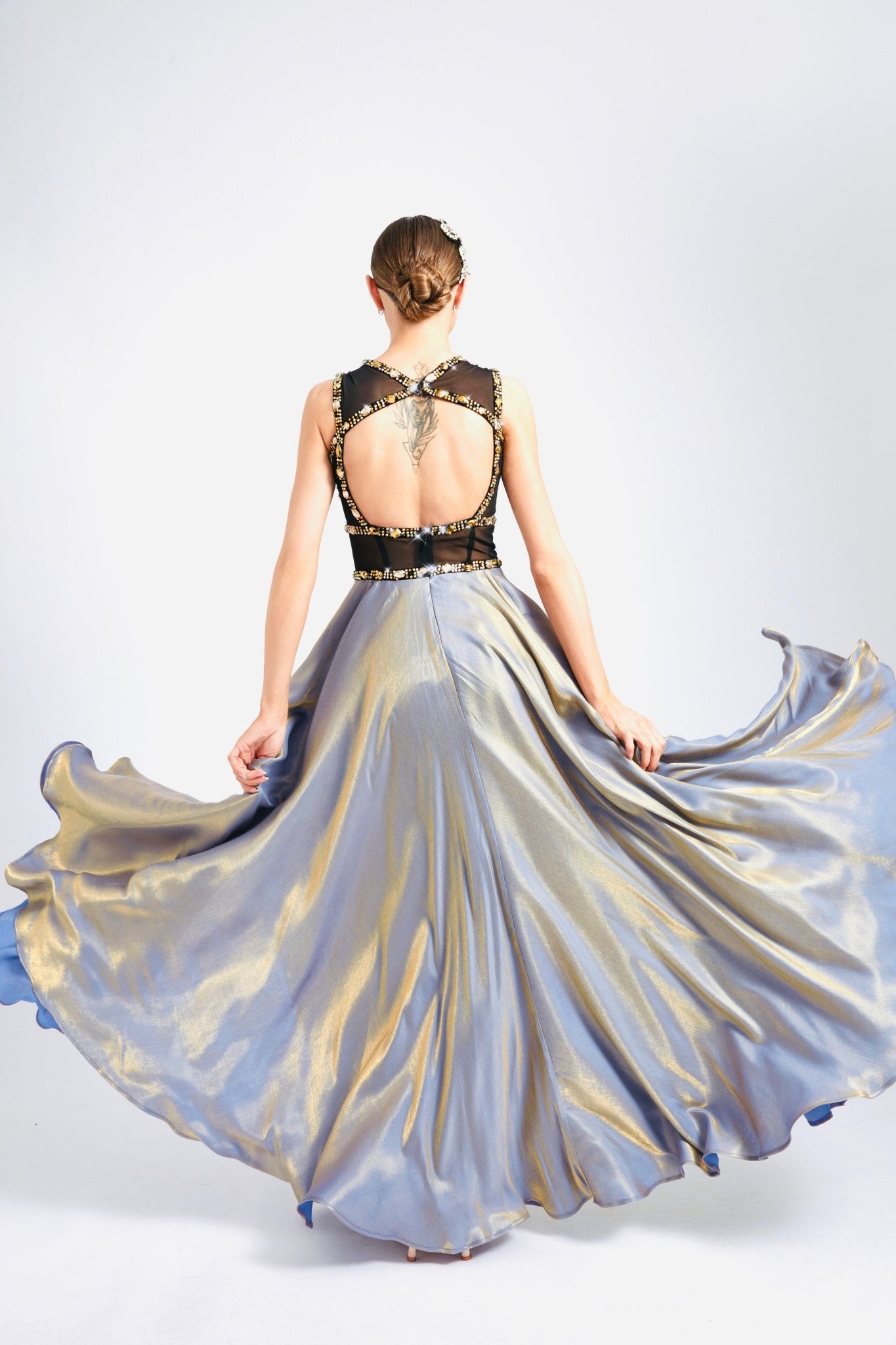 Crystalline Dazzle Satin Chiffon Smooth Dress Standard/Smooth 