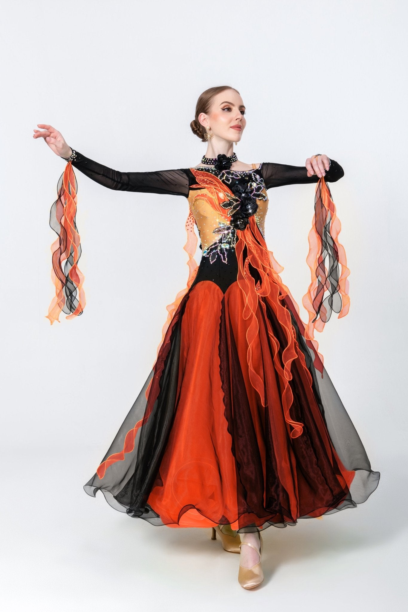 Crystalline Flower Crepes Ballroom Standard Dress Standard/Smooth 