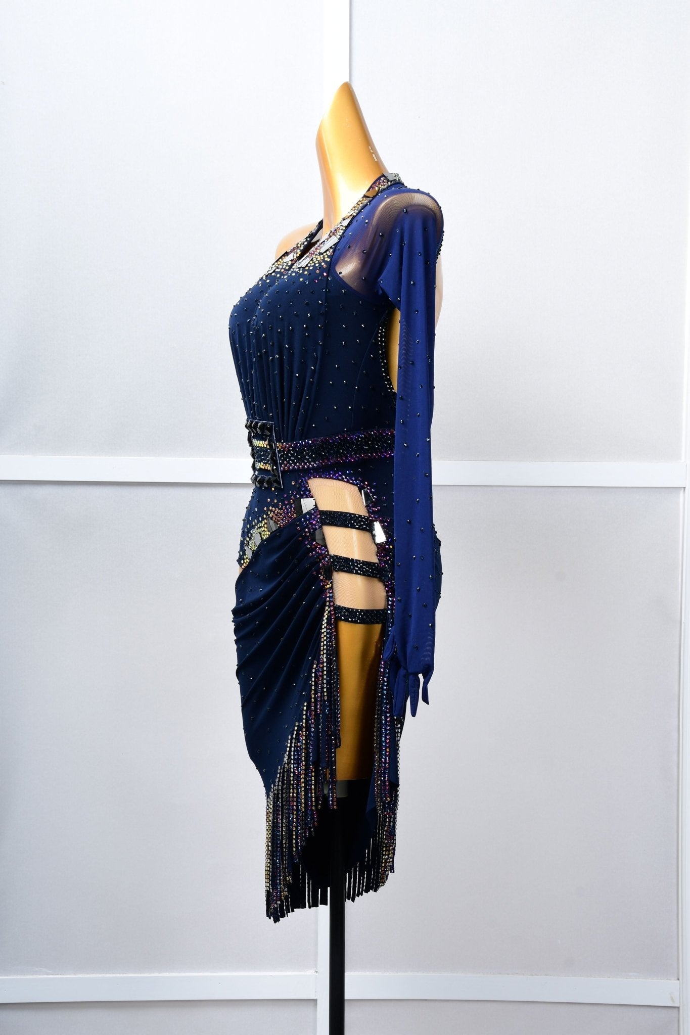 Crystalline One - shoulder beaded Latin Dress Latin/Rhythm 