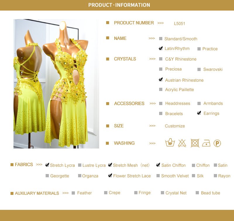 Crystalline sleeveless Latin Dress Latin/Rhythm 