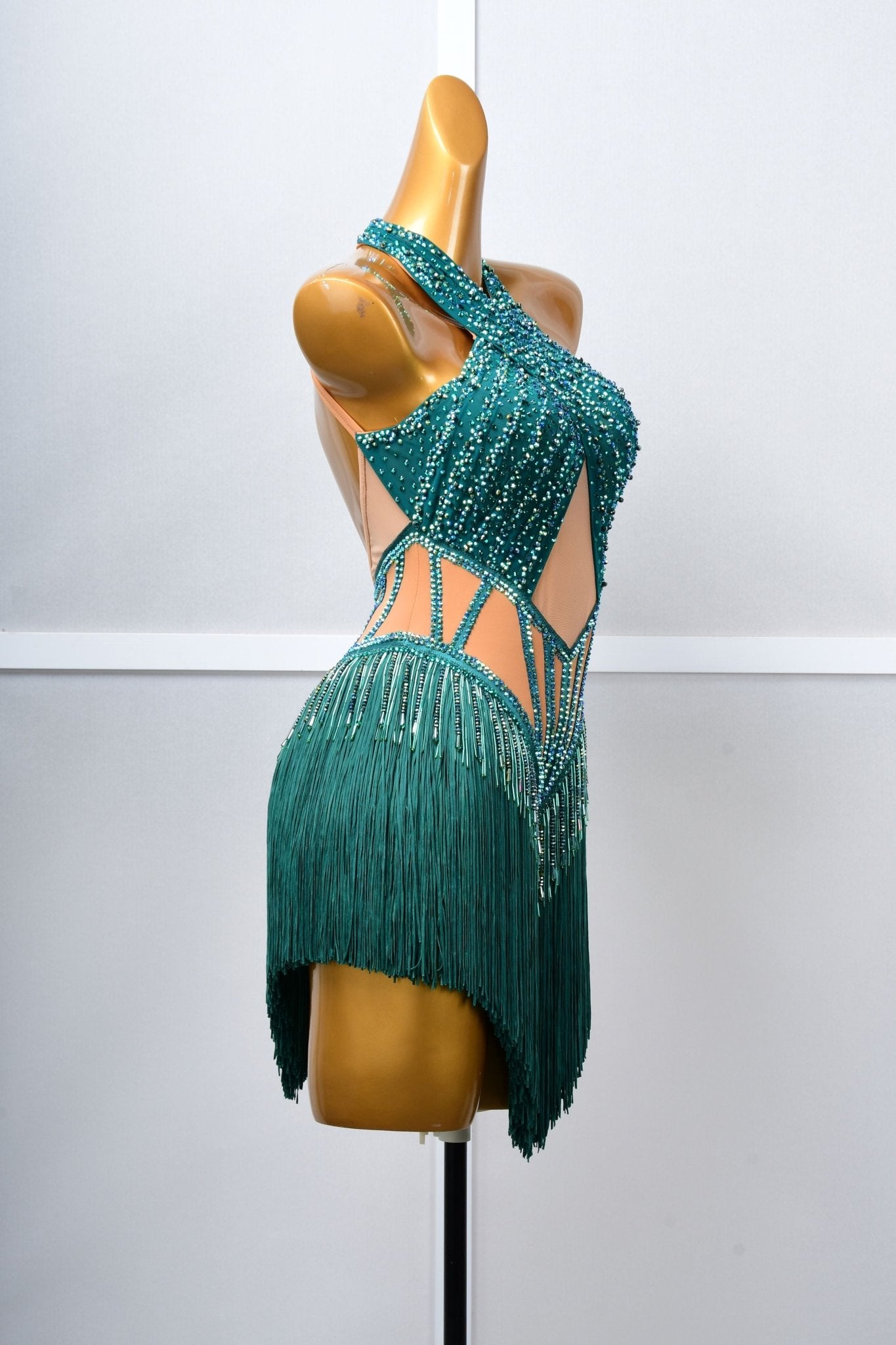 Crystallized Beads Fringe Latin Dress Latin/Rhythm 