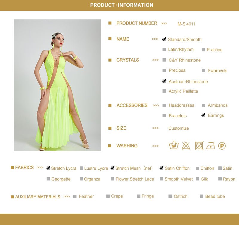 Crystallized Fluorescent stone Smooth Dress Standard/Smooth 