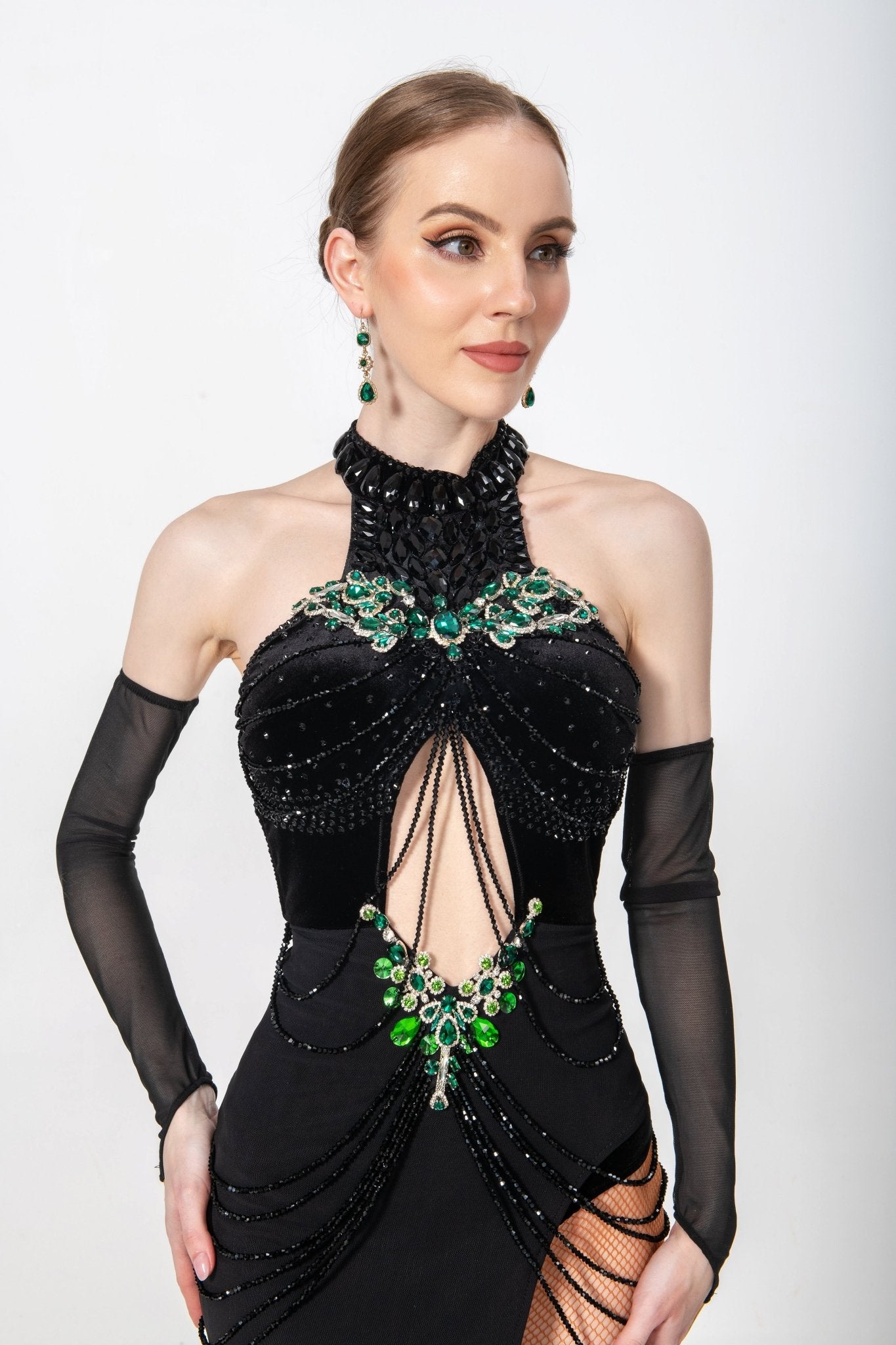 Crystallized Long Slit Latin Dress Latin/Rhythm 