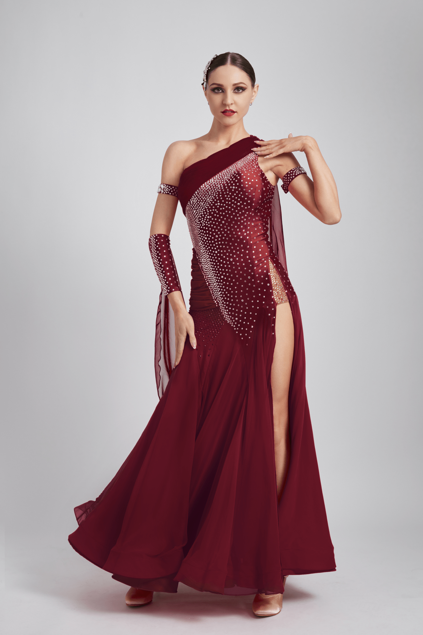Glittering One Shoulder Smooth Dress Standard/Smooth 
