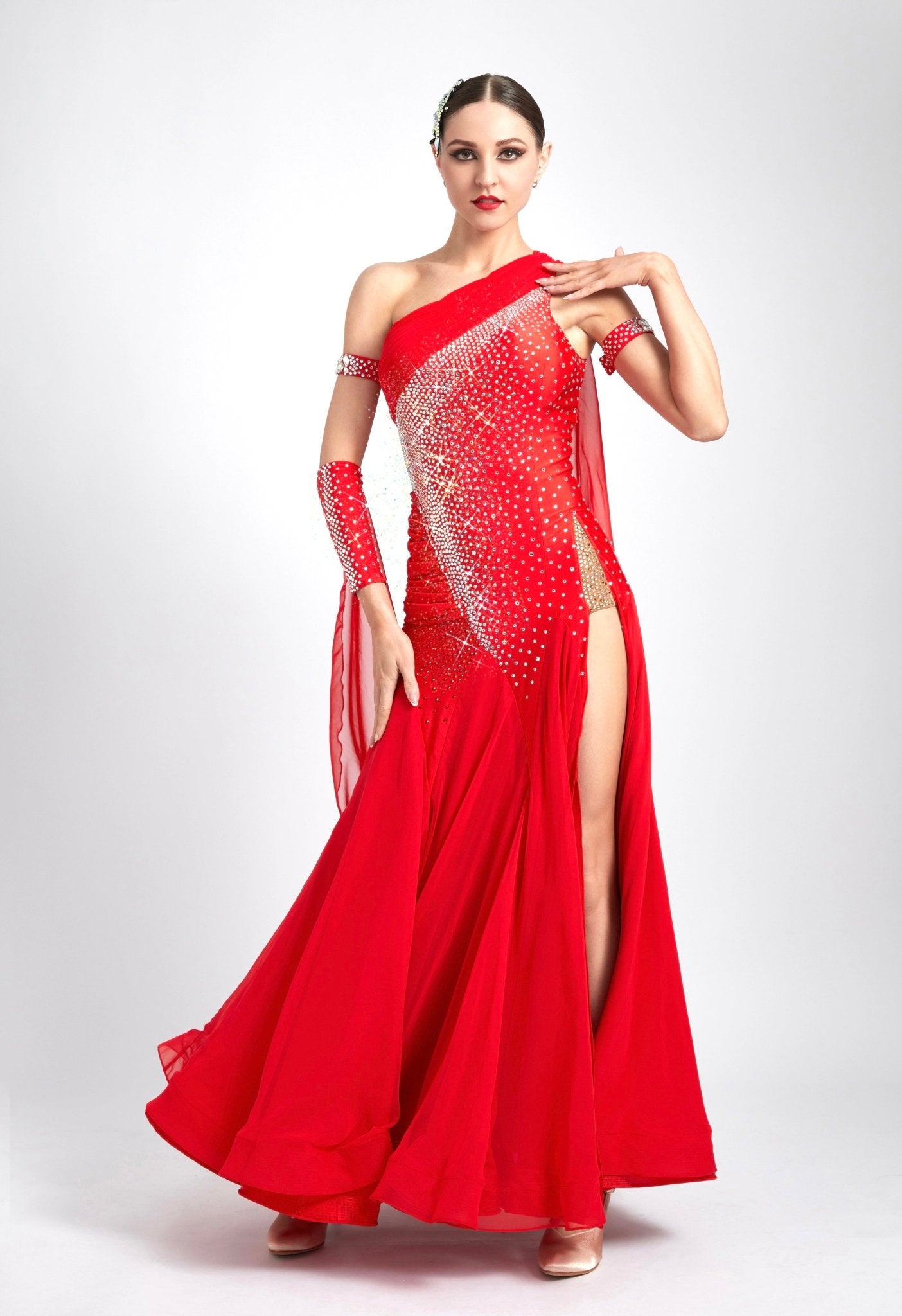 Glittering One Shoulder Smooth Dress Standard/Smooth 