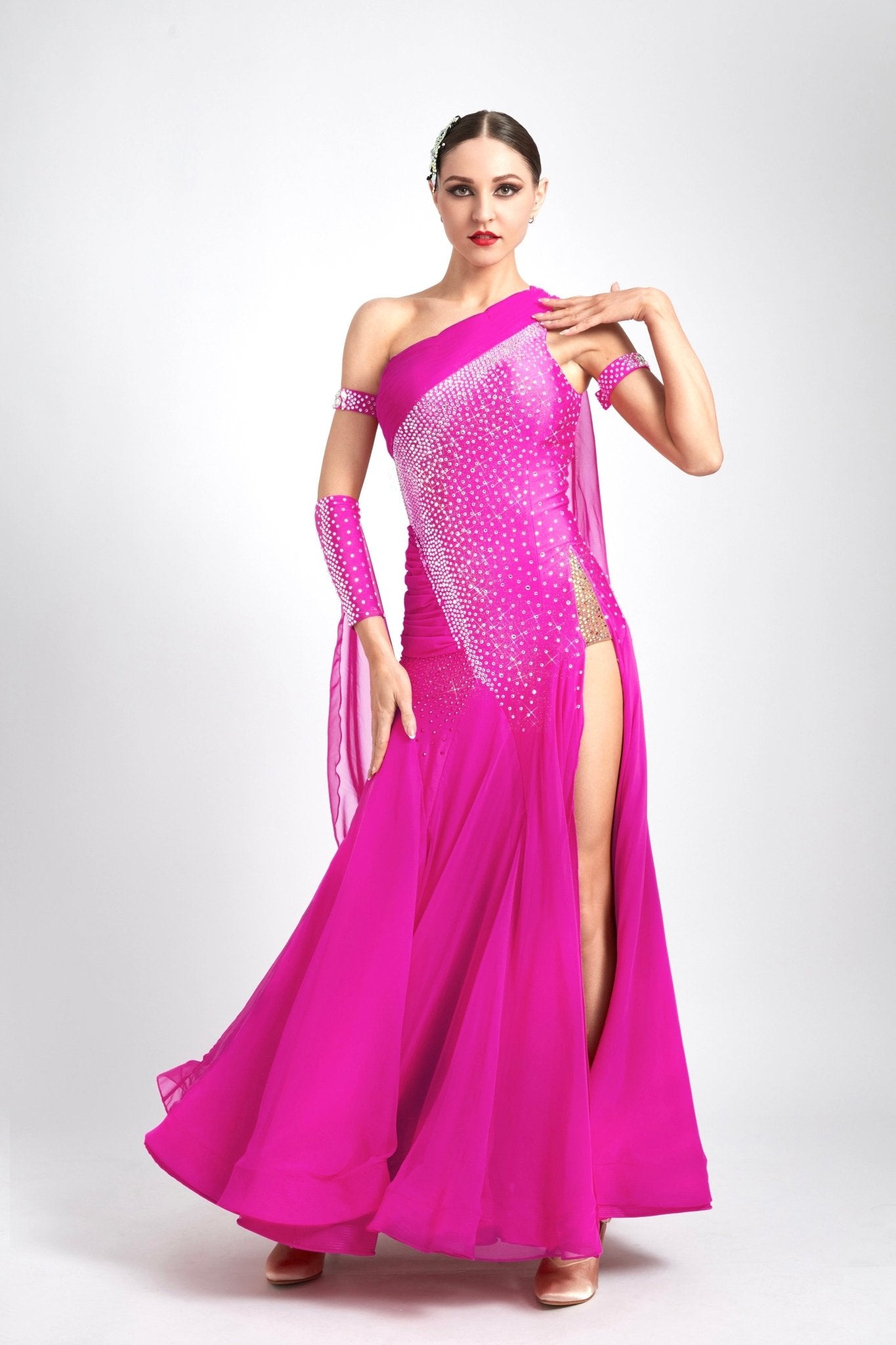 Glittering One Shoulder Smooth Dress Standard/Smooth 