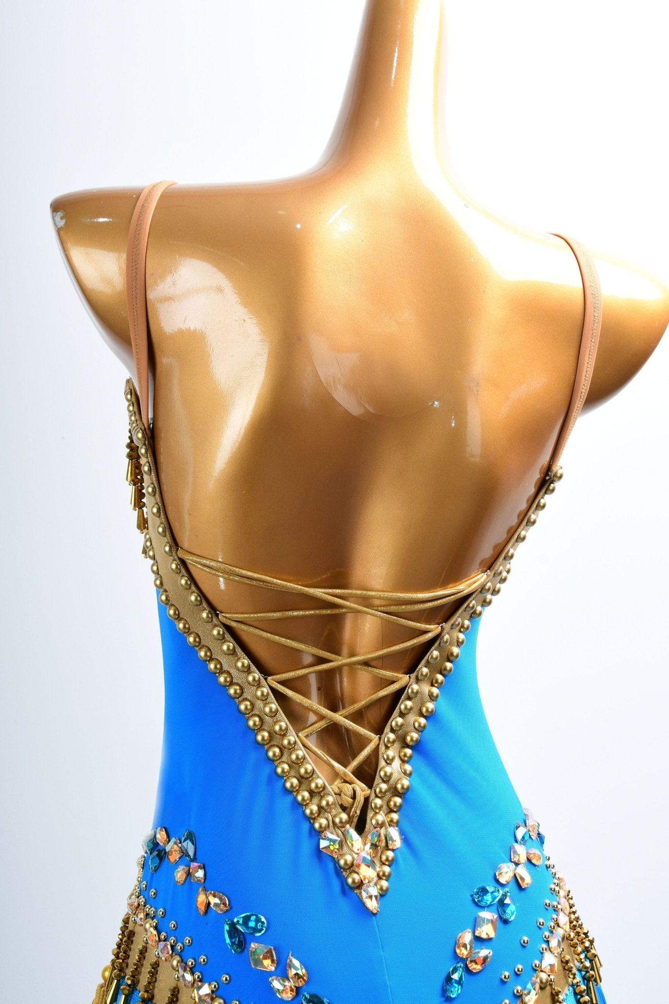 Golden Line Crystallized Fringe Latin Dress Latin/Rhythm 