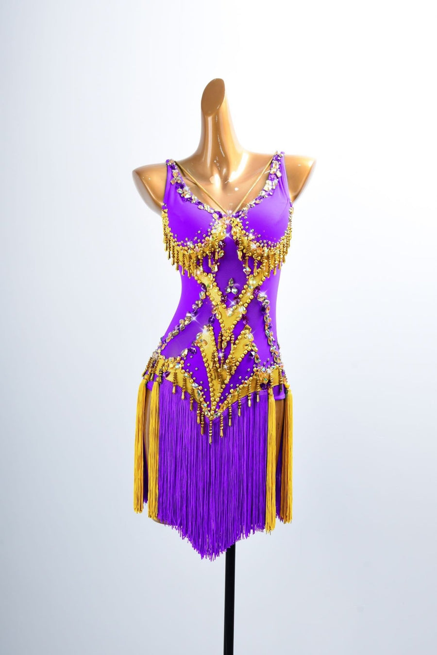 Golden Line Crystallized Fringe Latin Dress Latin/Rhythm #L5064 Custom / #L5064-02 Golden Line Crystallized Fringe Latin Dress Latin/Rhythm #L5064 Custom / #L5064-02
