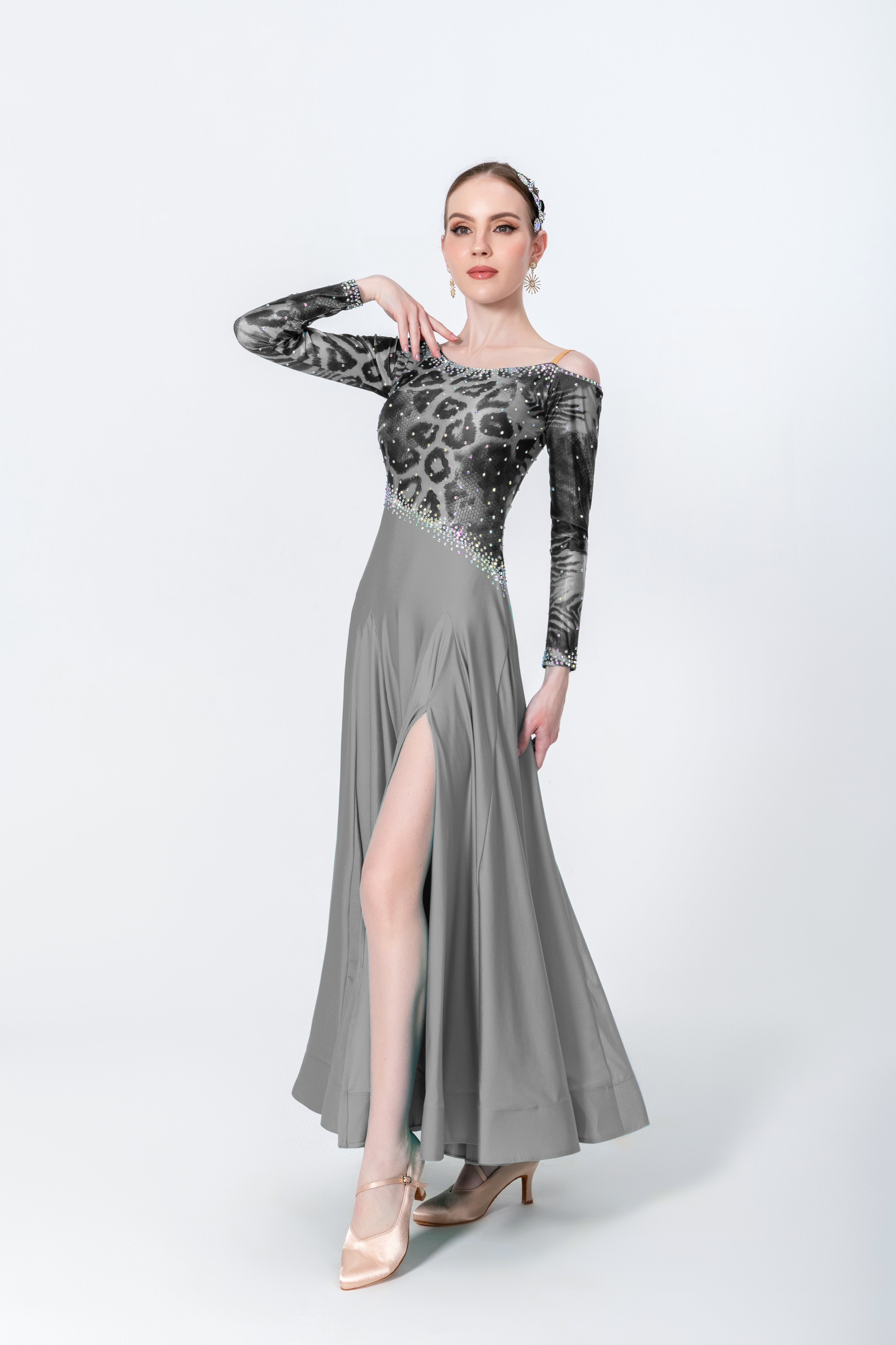 Rayon and Lycra Rhinestone Ballroom Dress Standard/Smooth 