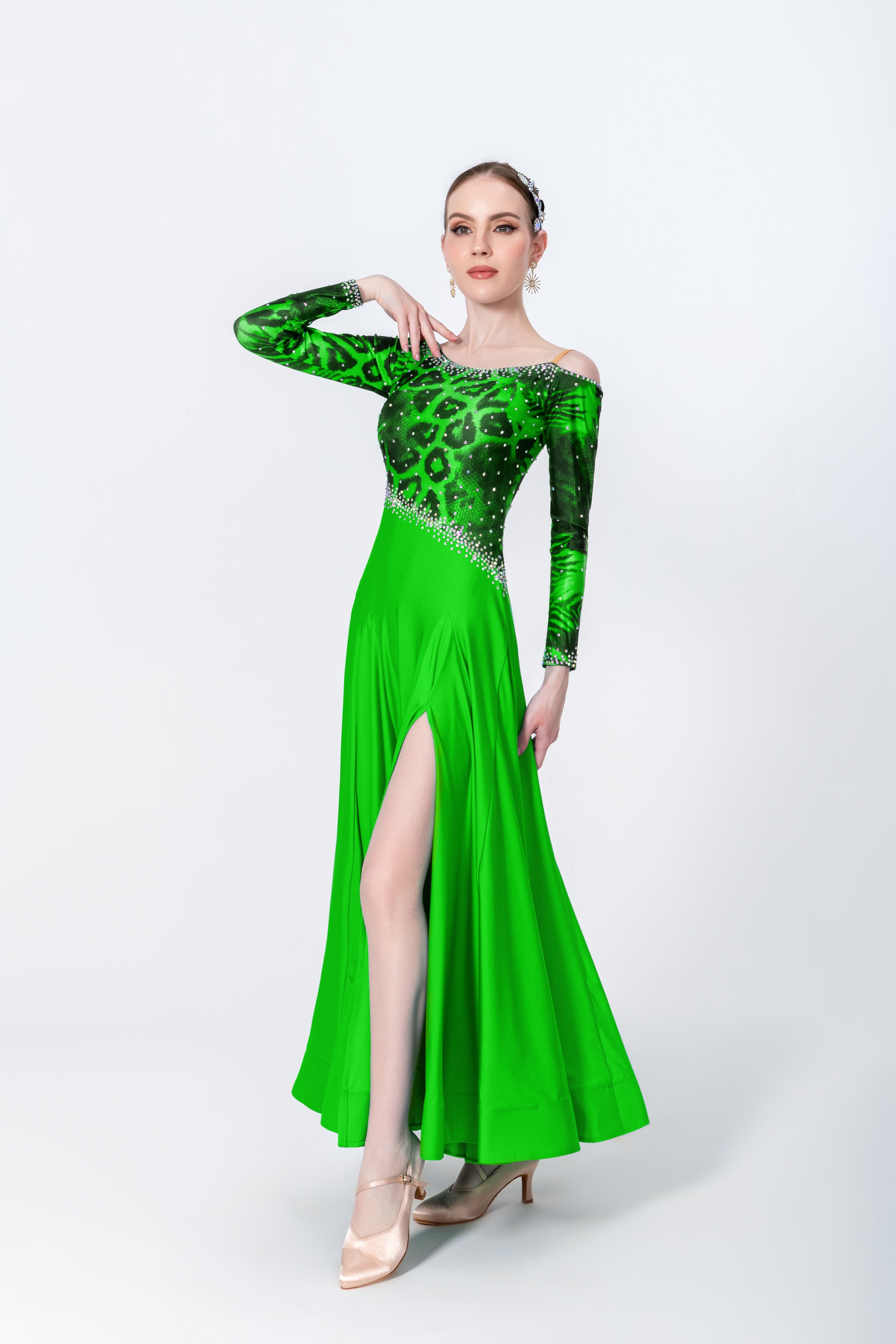 Rayon and Lycra Rhinestone Ballroom Dress Standard/Smooth 