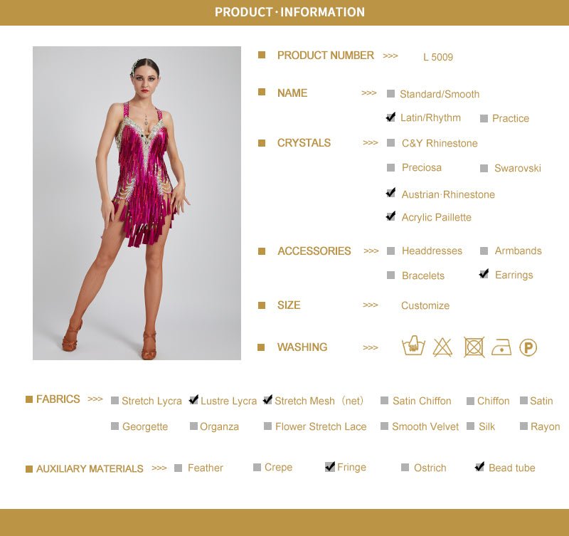 Laser Paillette Latin Performance Dress Latin/Rhythm 