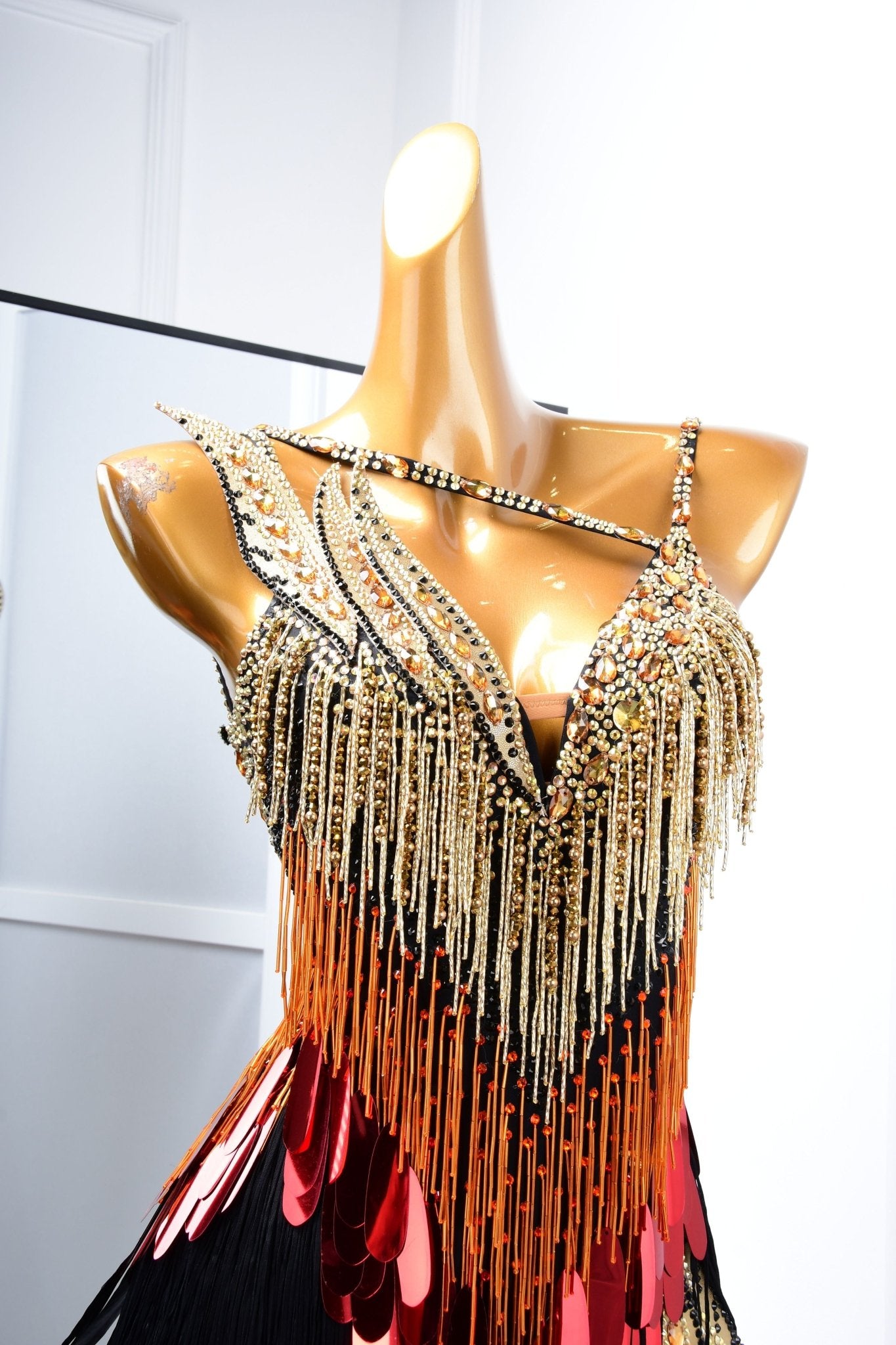 Paillette and Feather Crystalline Latin Dress Latin/Rhythm 