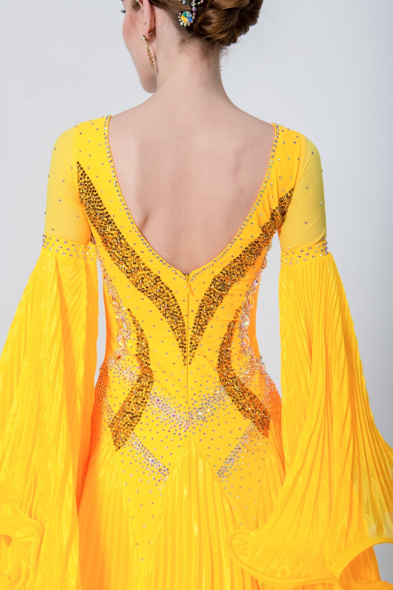 Pleated Skirt Crystallized Ballroom Dress Standard/Smooth 