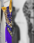 Crystalline Leopard Print Fringe Latin Performance Dress Latin/Rhythm 
