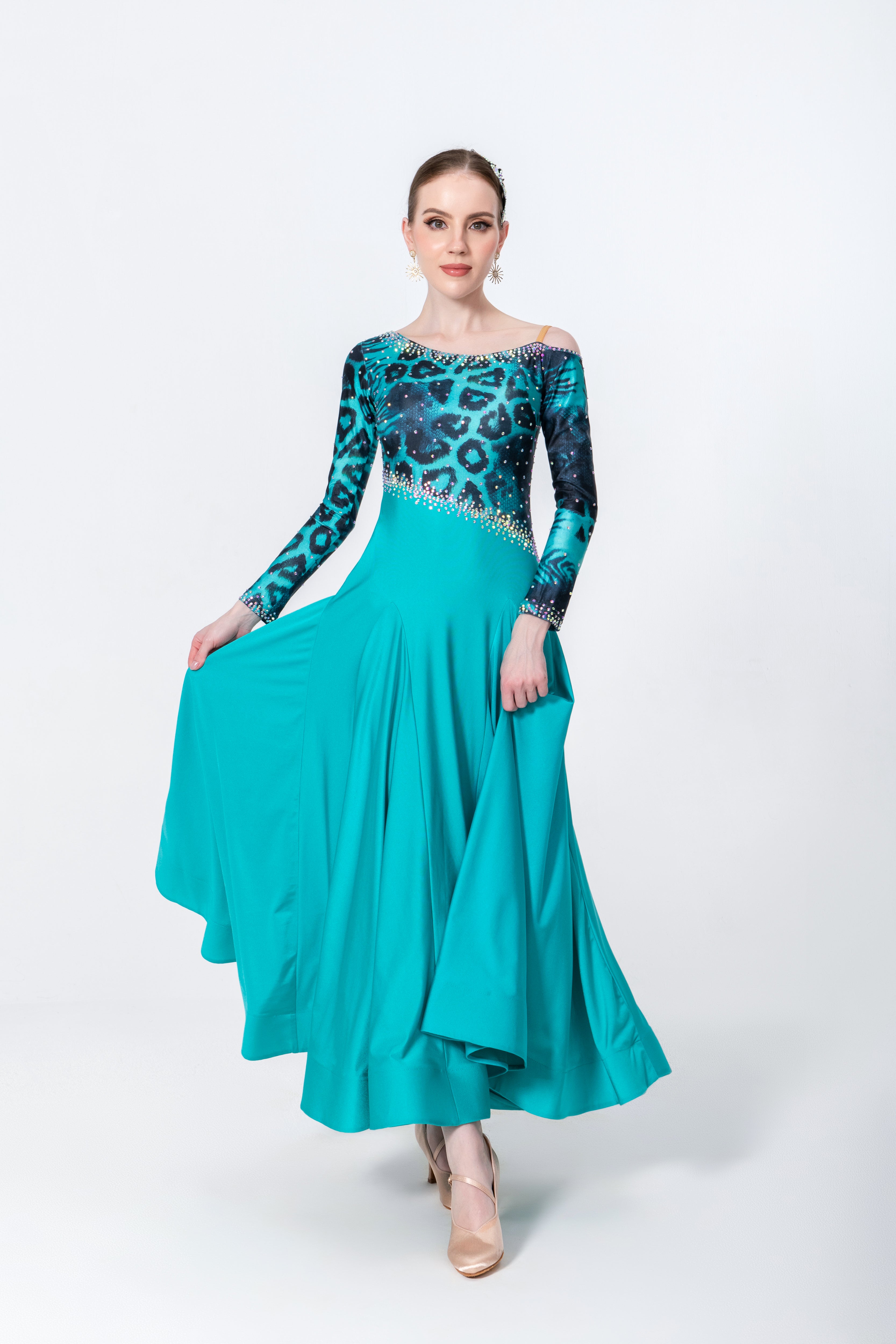 Rayon and Lycra Rhinestone Ballroom Dress Standard/Smooth 