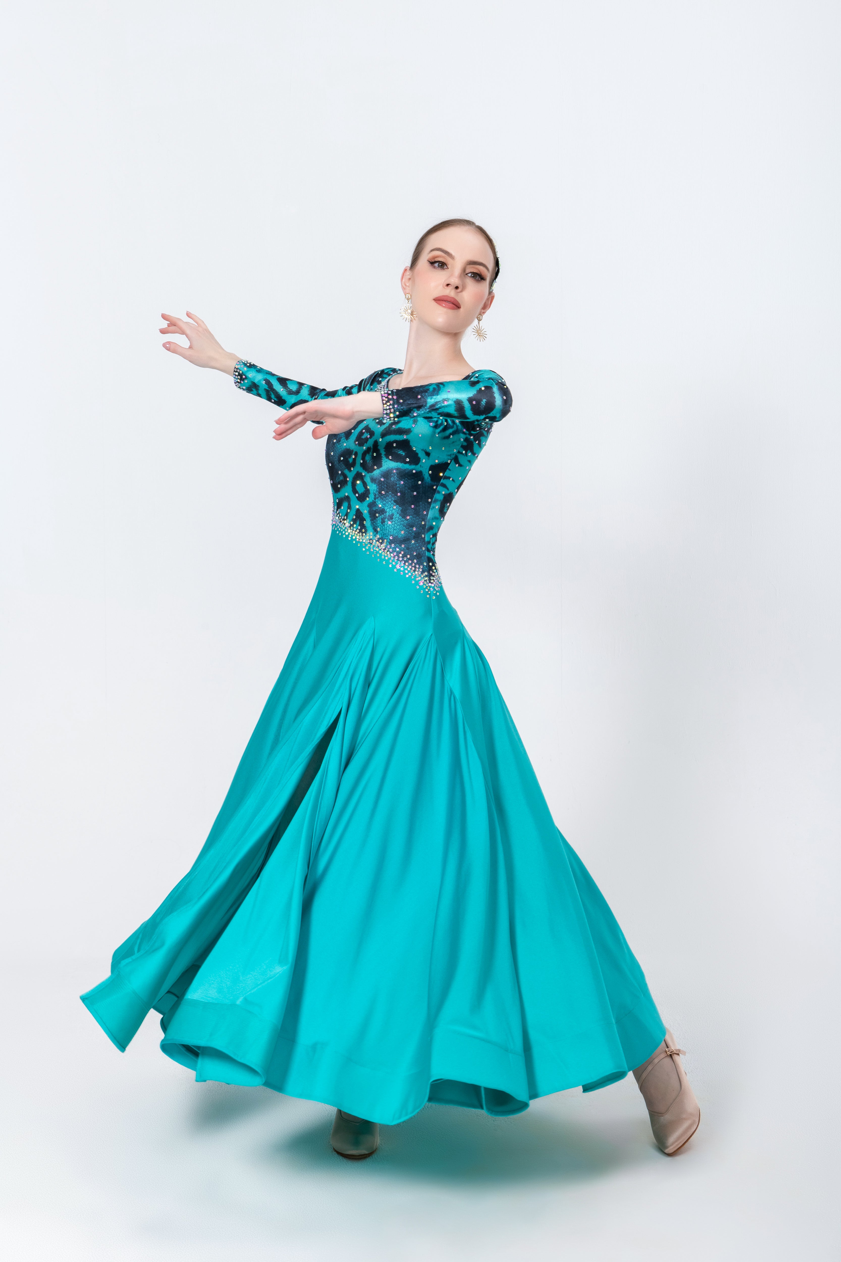 Rayon and Lycra Rhinestone Ballroom Dress Standard/Smooth 