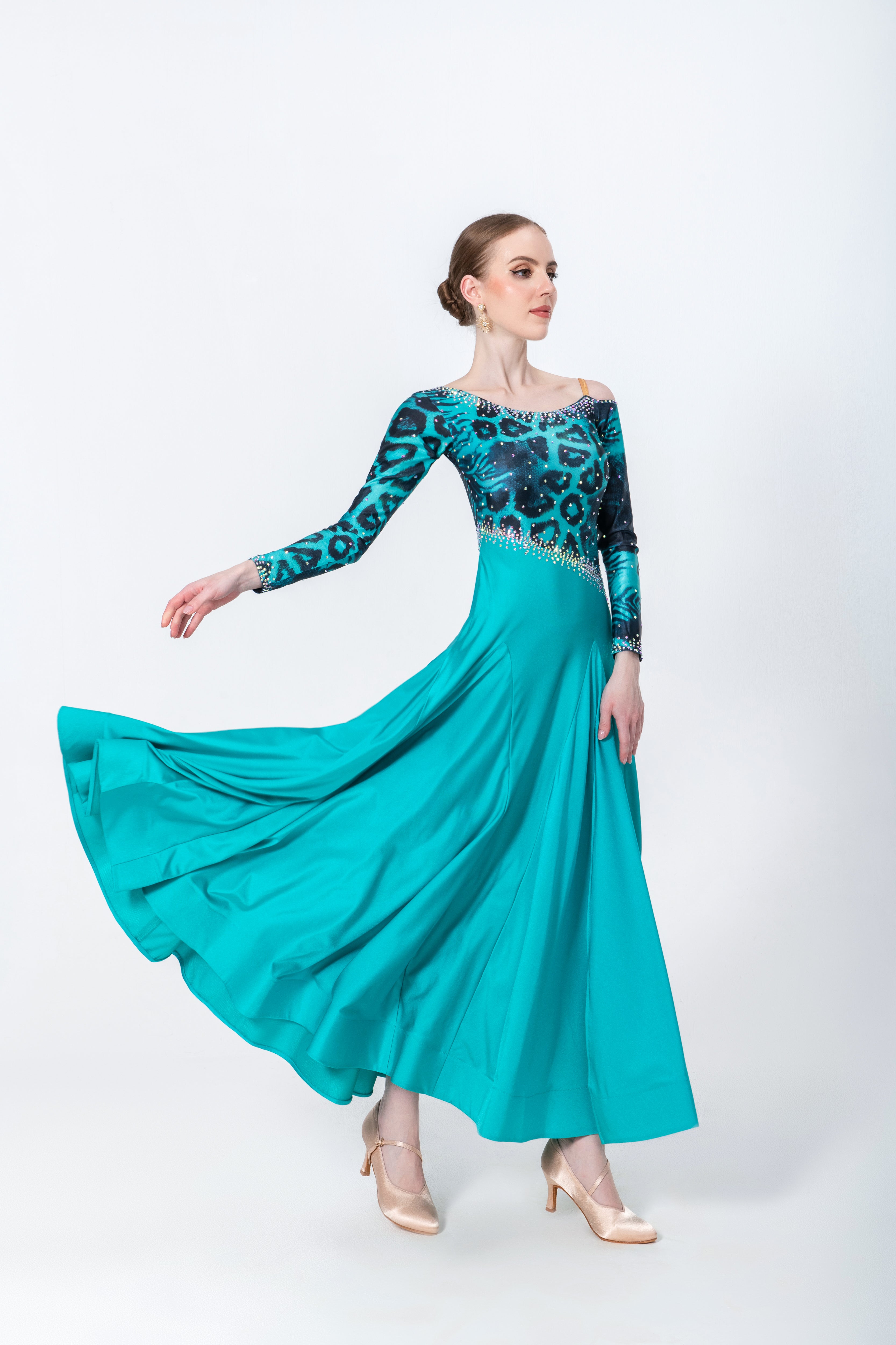Rayon and Lycra Rhinestone Ballroom Dress Standard/Smooth 